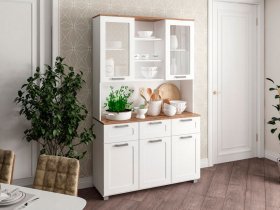 Буфет Катерини (дуб бельмунд/белое дерево) в Быструхе - bystruha.mebel-nsk.ru | фото