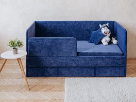 Диван-кровать Happy (синий) в Быструхе - bystruha.mebel-nsk.ru | фото