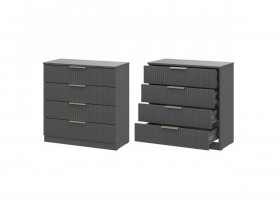 Комод 4 ящика (МДФ) Эккервуд (графит) в Быструхе - bystruha.mebel-nsk.ru | фото