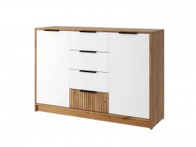 Комод КМ-002 Ивис (дуб крафт золотой/белый) в Быструхе - bystruha.mebel-nsk.ru | фото