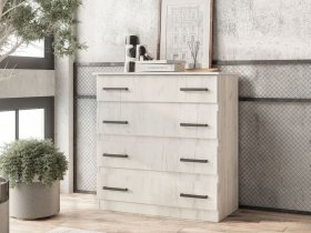 Комод Стандарт-6 NEW (дуб крафт белый) в Быструхе - bystruha.mebel-nsk.ru | фото