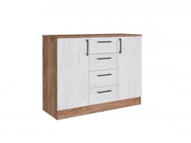 Комод Вегас (дуб крафт табачный/дуб крафт белый) в Быструхе - bystruha.mebel-nsk.ru | фото