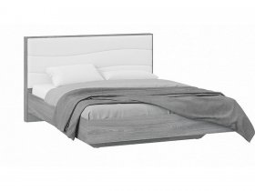 Кровать двуспальная 1,6 м «Миранда» Тип 1 (Дуб Гамильтон/Белый глянец) в Быструхе - bystruha.mebel-nsk.ru | фото