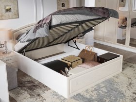 Кровать двуспальная 1,6 м Венеция КРМП-160 с подъемным механизмом в Быструхе - bystruha.mebel-nsk.ru | фото