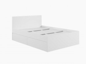 Кровать двуспальная с ящиками 1,4м Мадера-М1400 (белый) в Быструхе - bystruha.mebel-nsk.ru | фото