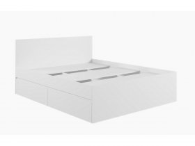 Кровать двуспальная с ящиками 1,6м Мадера-М1600 (белый) в Быструхе - bystruha.mebel-nsk.ru | фото