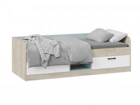 Кровать комбинированная «Оливер» Тип 1 401.003.000 (дуб крафт серый/белый/серо-голубой) в Быструхе - bystruha.mebel-nsk.ru | фото