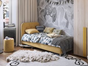 Кровать односпальная Лео 0,9 м в Быструхе - bystruha.mebel-nsk.ru | фото