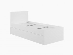 Кровать односпальная с ящиками 0,9м Мадера-М900 (белый) в Быструхе - bystruha.mebel-nsk.ru | фото