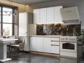 Кухонный гарнитур Ника 1,6 м (белый) в Быструхе - bystruha.mebel-nsk.ru | фото