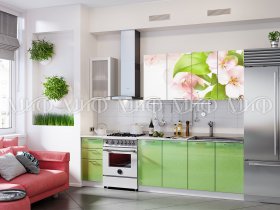 Кухонный гарнитур Яблоневый цвет в Быструхе - bystruha.mebel-nsk.ru | фото