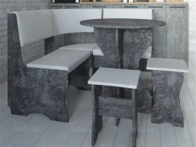 Кухонный уголок Лотос  (цемент темный к/з White) в Быструхе - bystruha.mebel-nsk.ru | фото