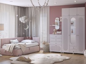 Модульная детская Милана (белое дерево/сакура) в Быструхе - bystruha.mebel-nsk.ru | фото