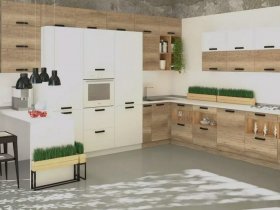 Модульная кухня Фиджи 2,3м (крафт) в Быструхе - bystruha.mebel-nsk.ru | фото