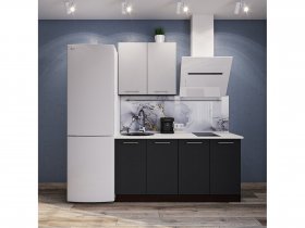 Модульная кухня Классика (белый глянец/черный) в Быструхе - bystruha.mebel-nsk.ru | фото