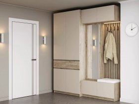 Модульная прихожая Бостон (дуб крафт серый/кашемир) в Быструхе - bystruha.mebel-nsk.ru | фото
