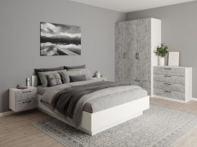 Модульная спальня Гамма (белый/цемент) в Быструхе - bystruha.mebel-nsk.ru | фото