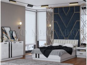 Модульная спальня Магнолия  (белый глянец) в Быструхе - bystruha.mebel-nsk.ru | фото