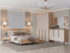 Модульная спальня Сицилия (дуб альпийский/тефия) в Быструхе - bystruha.mebel-nsk.ru | фото
