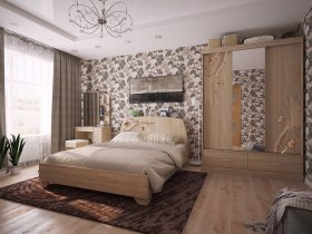 Модульная спальня Виктория-1 (дуб сонома) в Быструхе - bystruha.mebel-nsk.ru | фото