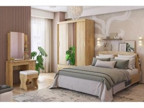 Модульная спальня Виктория-1 (дуб крафт золотой) в Быструхе - bystruha.mebel-nsk.ru | фото