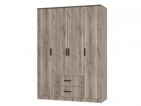Шкаф четырехстворчатый Титан (дуб смоки) в Быструхе - bystruha.mebel-nsk.ru | фото