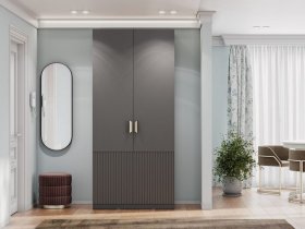 Шкаф двухстворчатый Эккервуд (Нью) (графит) в Быструхе - bystruha.mebel-nsk.ru | фото