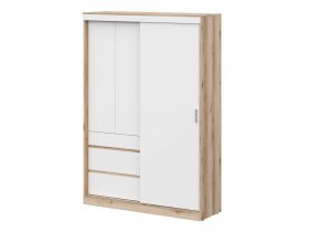 Шкаф-купе (1,5м) Брауни (дуб делано/белый) в Быструхе - bystruha.mebel-nsk.ru | фото