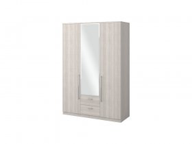 Шкаф трехдверный с зеркалом Роксана (ясень шимо светлый) в Быструхе - bystruha.mebel-nsk.ru | фото