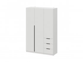 Шкаф трехстворчатый с ящиками ШК-22 (белый) в Быструхе - bystruha.mebel-nsk.ru | фото