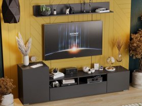 Стенка «Сильвия» (графит серый) в Быструхе - bystruha.mebel-nsk.ru | фото