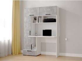 Стол письменный «Квартет-11» (белый/ателье светлое) в Быструхе - bystruha.mebel-nsk.ru | фото
