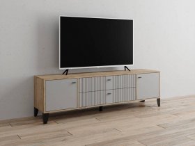 Тумба под ТВ Парус-10 (дуб крафт серый/серый) в Быструхе - bystruha.mebel-nsk.ru | фото