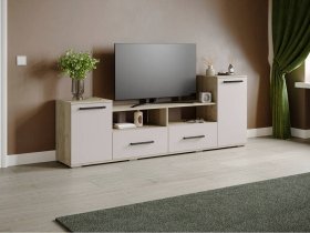 Тумба под ТВ Парус-2 (дуб крафт серый/кашемир) в Быструхе - bystruha.mebel-nsk.ru | фото