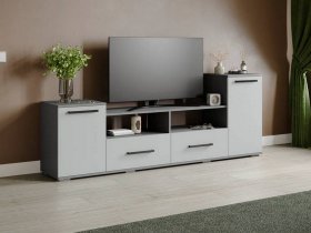 Тумба под ТВ Парус-2 (графит серый/серый камень) в Быструхе - bystruha.mebel-nsk.ru | фото