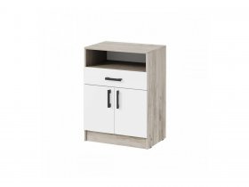 Тумба ТБ-1 Вега (дуб крафт серый/белый) в Быструхе - bystruha.mebel-nsk.ru | фото