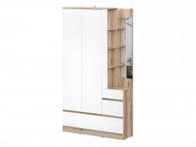 Вешалка с зеркалом Брауни (дуб делано/белый) в Быструхе - bystruha.mebel-nsk.ru | фото